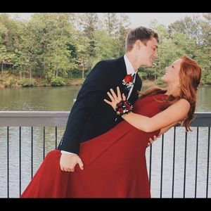 Red (wine colored) Long Prom Dress